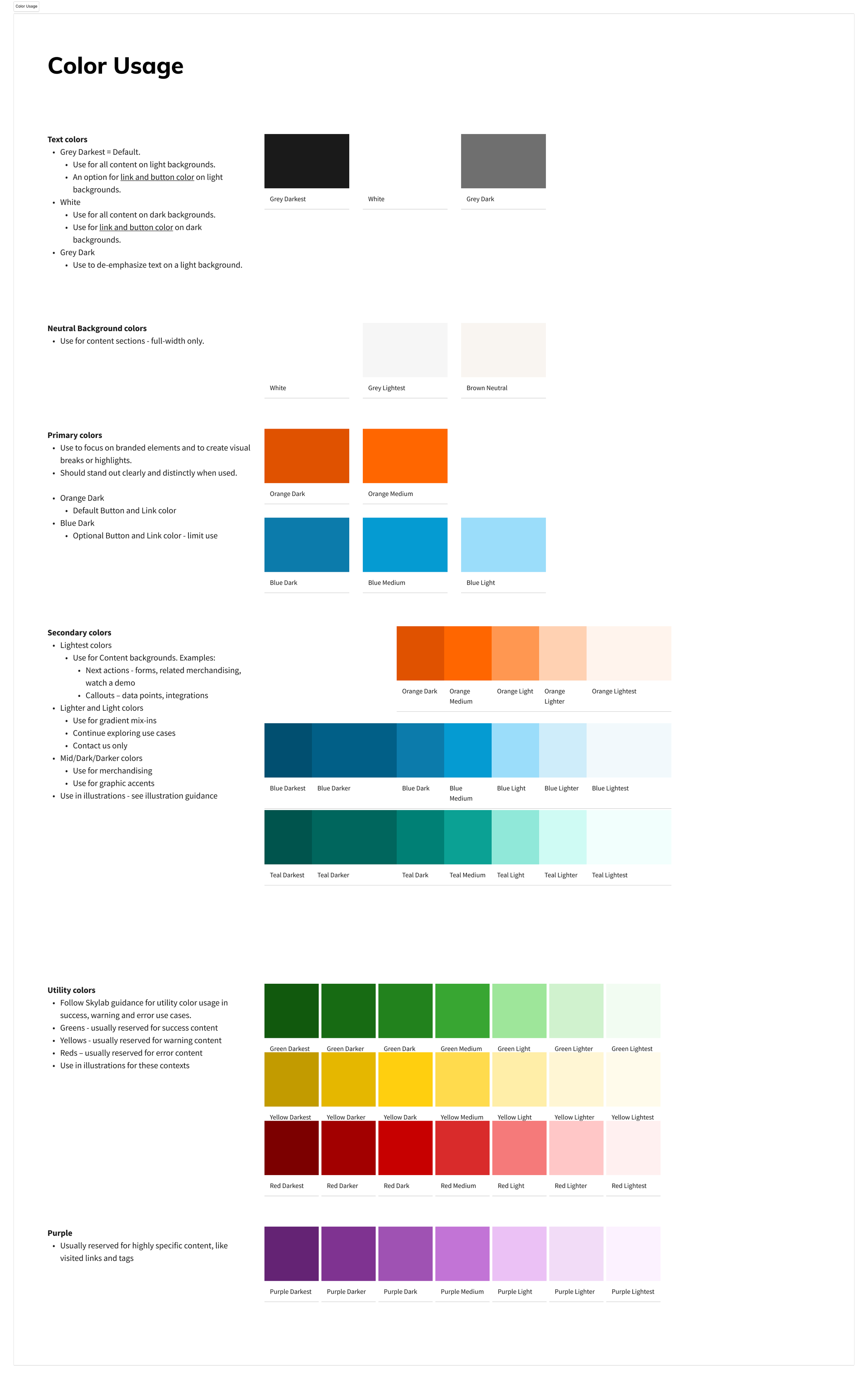 Color usage guidelines